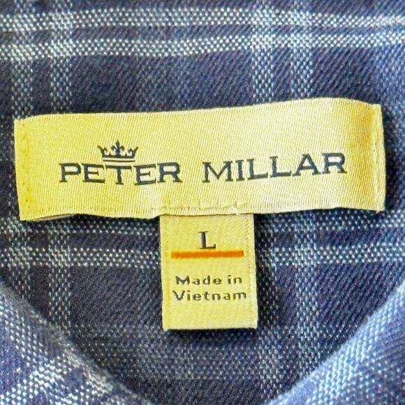 PETER MILLAR Men’s Long sleeve Blue Plaid Button Down Collared Shirt Sz L - Picture 6 of 12